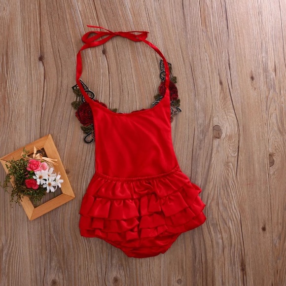 SOLD Babygirl silk romper - Picture 2 of 3
